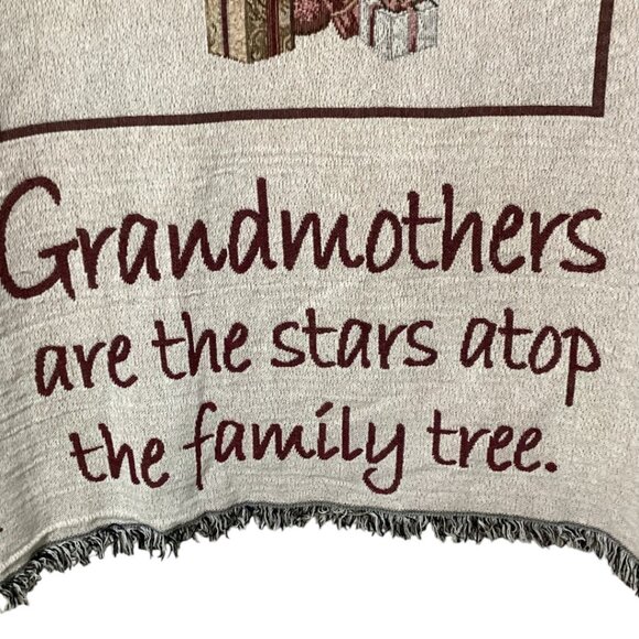 Christmas Tapestry Throw Blanket Grandmothers Are The Stars Atop The Family Tree - Picture 2 of 5